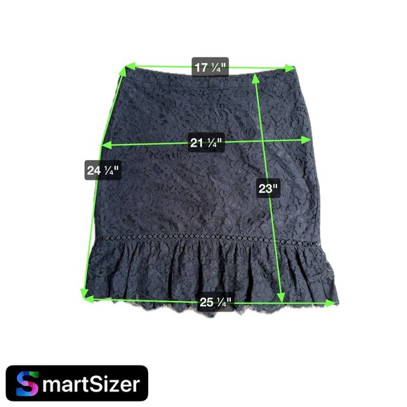 Karl Lagerfeld Paris Black Lace Skirt Ruffle Hem 10 Whimsigoth Date Night Short - Picture 2 of 7